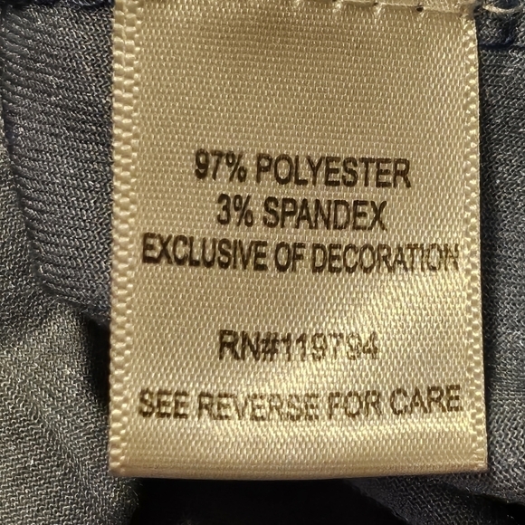 One World Velour Scoop Neck Purple & Blue Bling Top 97% Polyester Size M - Picture 10 of 10